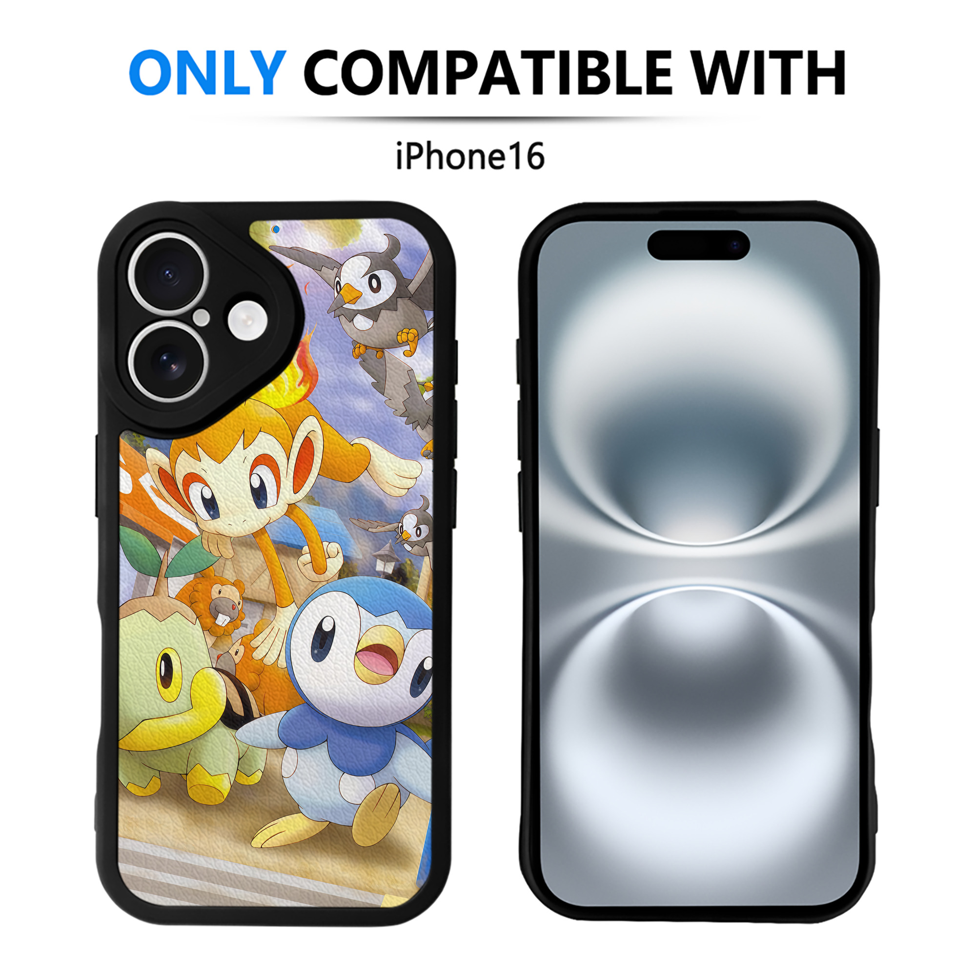 （画像用） ポケットモンスター Pokémon 【iPhone 16シリーズ対応】シリコンスマホケース（レザー調） 材質：シリコン